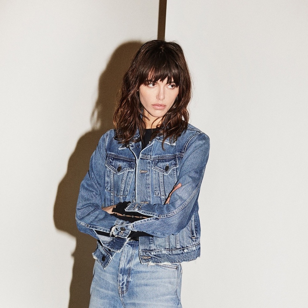 CURRENT /ELLIOTT NWT BABY TRUCKER DENIM JACKET - Picture 1 of 10
